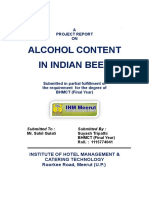 Alcohol Content in Indian Beer: A Project Report ON
