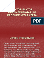 FAKTOR Yang Mempengaruhi Produktivitas Kerja