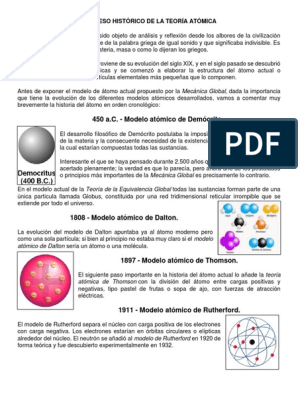 Proceso Histórico de La Teoría Atómica 11 | PDF | Enlace químico | Moléculas