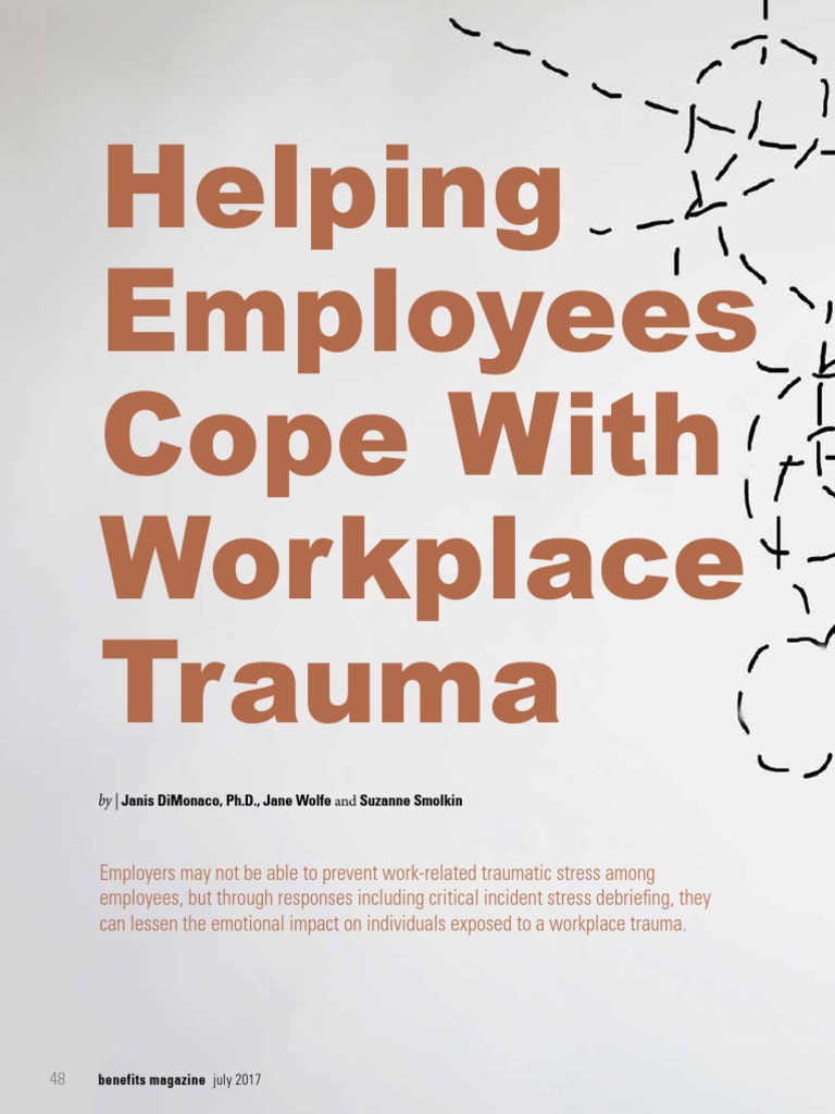 Helping Employees Cope With Workplace Trauma Pdf Psychological Trauma Metaphysics Of Mind