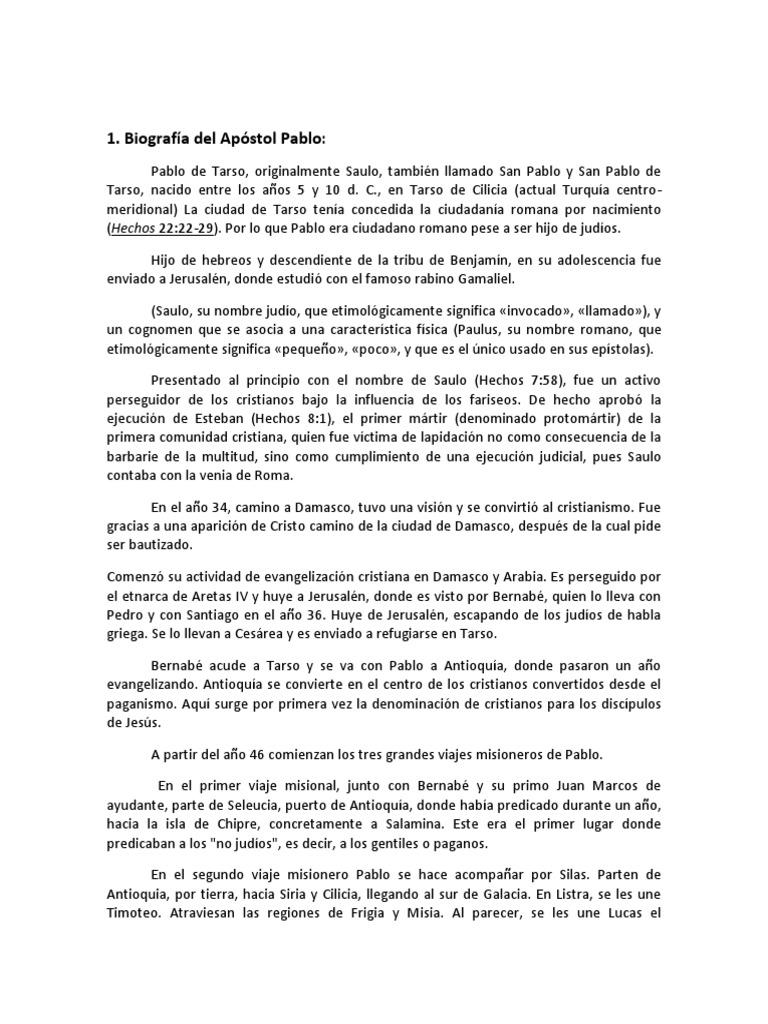 Biografia Del Apostol Pablo Descargar Gratis Pdf Pablo El Apóstol