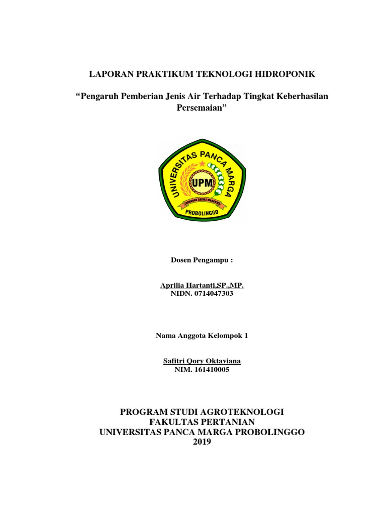 Laporan Praktikum Hidroponik Kangkung