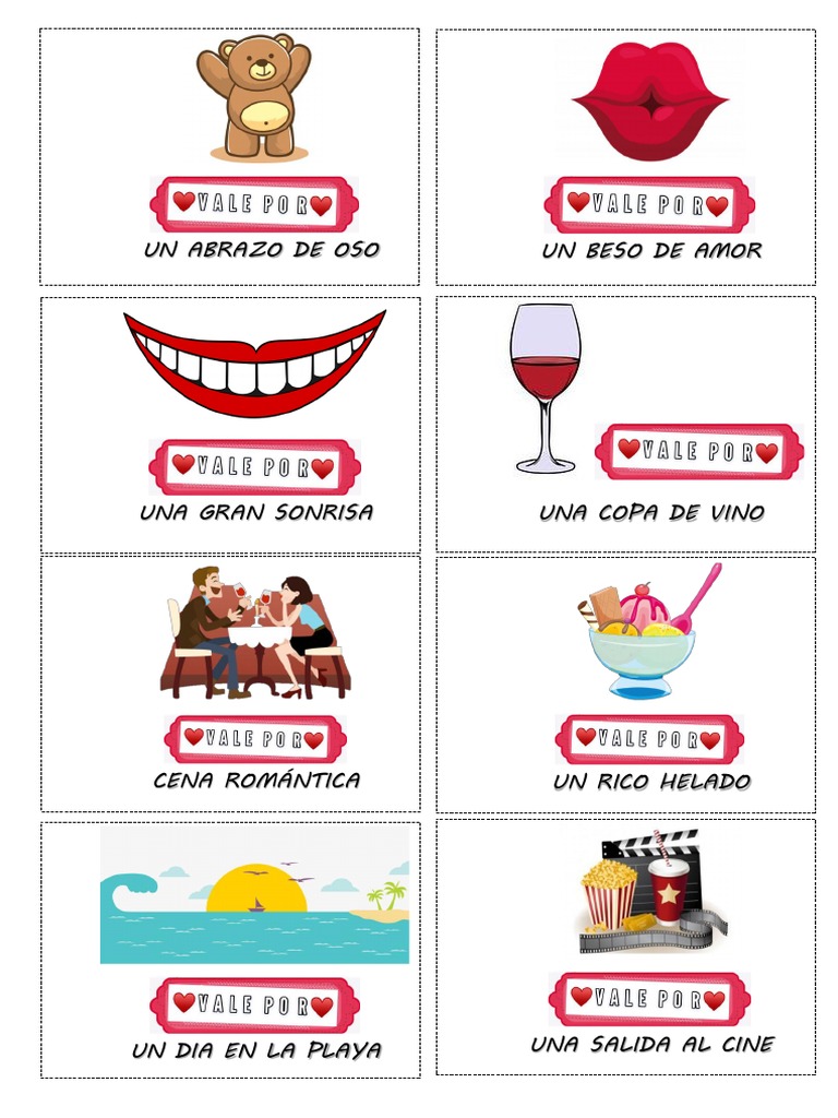 Cupones De Amor Para Esposos Imprimibles Vales Pdf Pdf