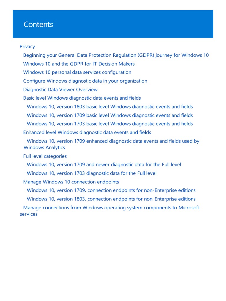MSWin10 GDPR Compliance PDF | PDF | Windows 10 | Computer Security