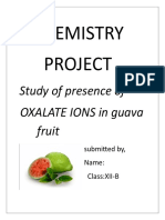 Chemistry Project: Study of Presence of OXALATE IONS in Guava Fruit