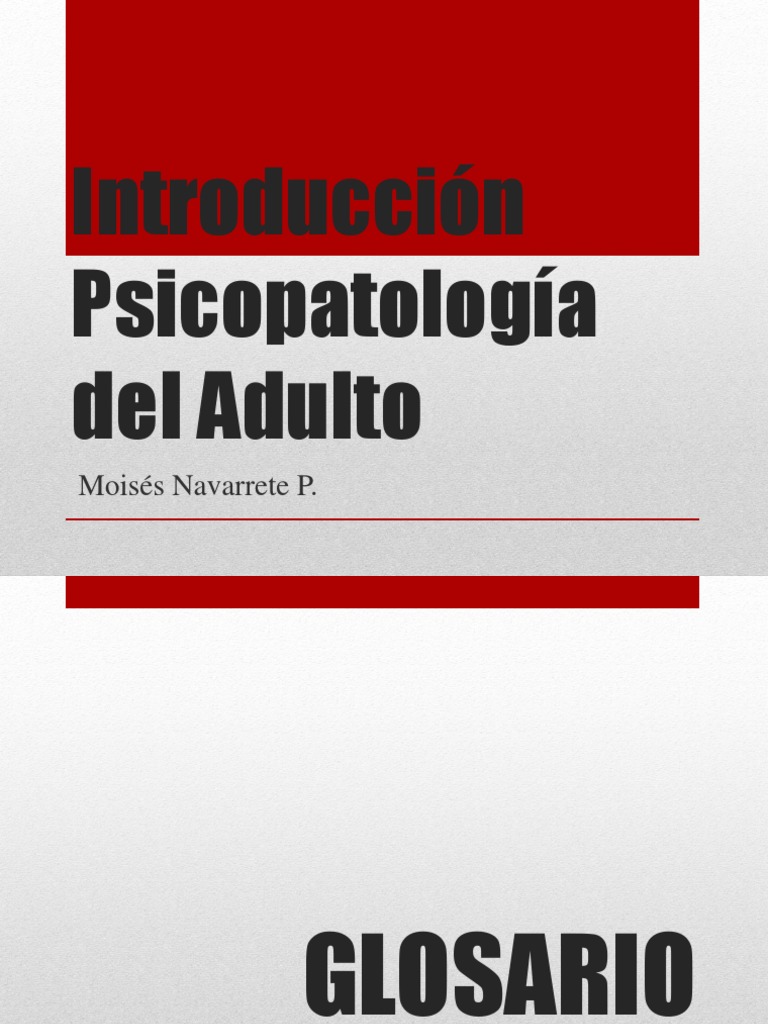 Introducción a la Psicopatología del Adulto | PDF | Manual Diagnóstico ...