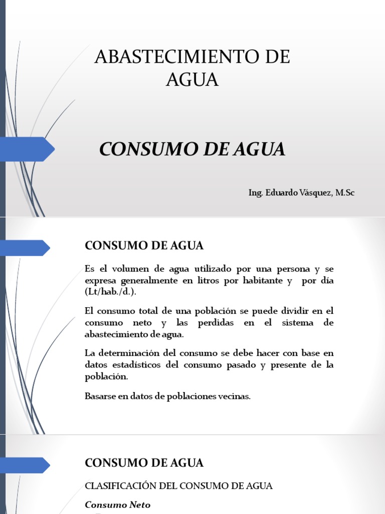 Consumo de Agua | PDF | Descarga (hidrología) | Agua