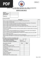 Application for Fire Certificate Fire Clearance