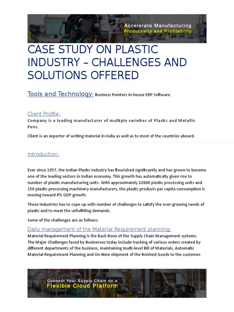 Plastic Industry Case Study: Challenges & Solutions | PDF | Industries ...