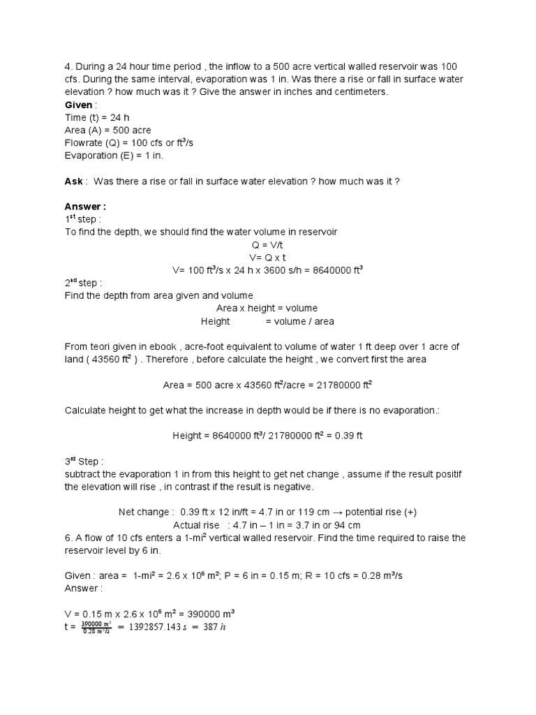 Hydraulics Exercise PDF Volume Transparent Materials