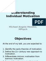 Understanding Individual Motivation: Michael Angelo Mendez, Mpsych