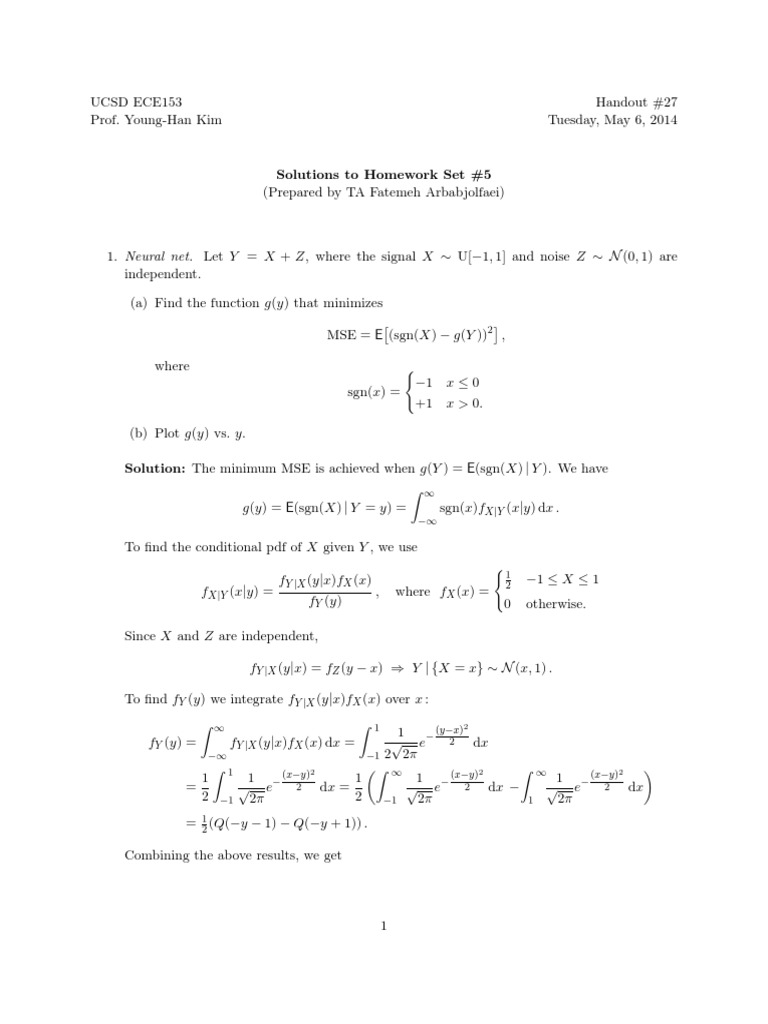Hw5sol Mean Squared Error Applied Mathematics