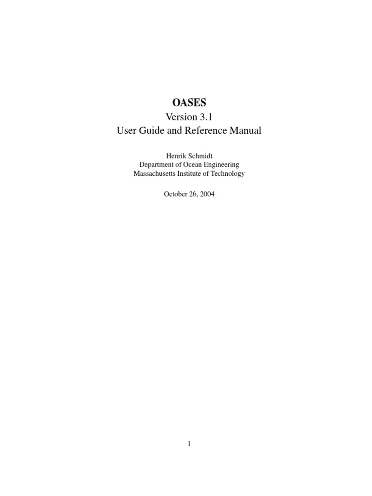 OASES User Guide and Reference Manual | PDF | Porosity | Library ...