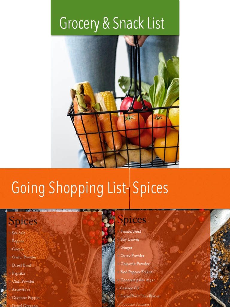 Grocery Snack List PDF PDF Salad Edible Plants