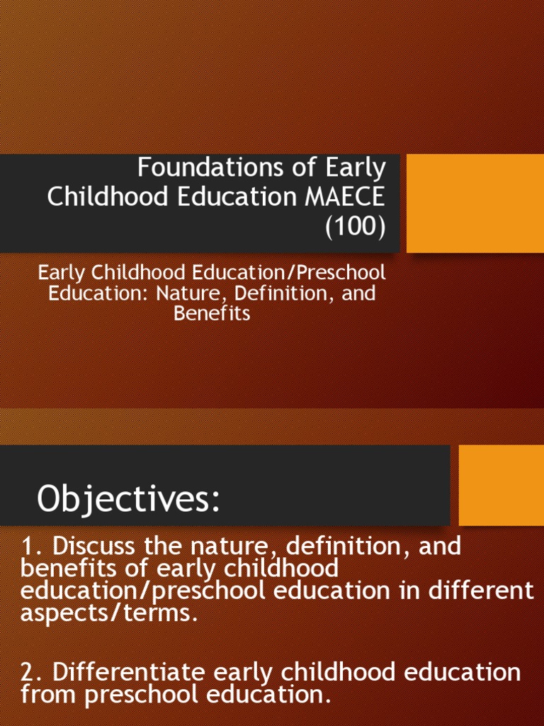 Foundations of Early Childhood Education MAECE (100) Child Care