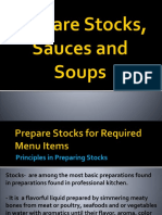 Prepare Stocks, Sauces and Soups