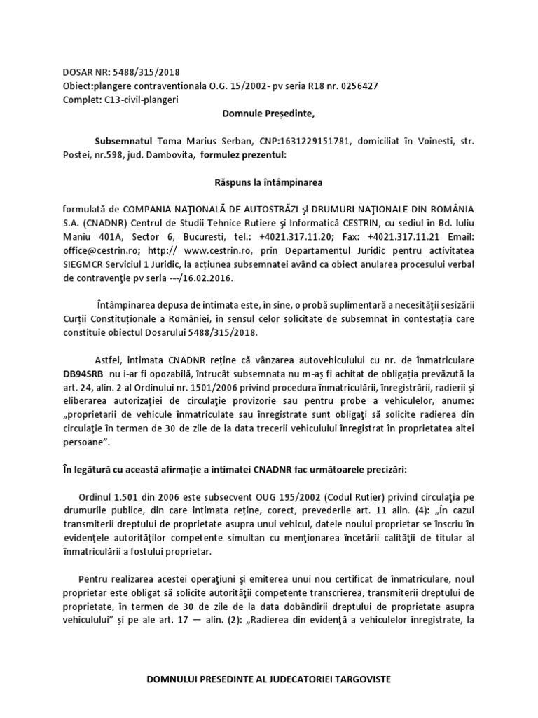 Raspuns La Intampinare Cnadnr