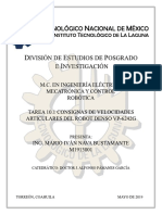 Obtención de las consignas de velocidades articulares del robot DENSO VP-6242G mediante simulación en MatLab