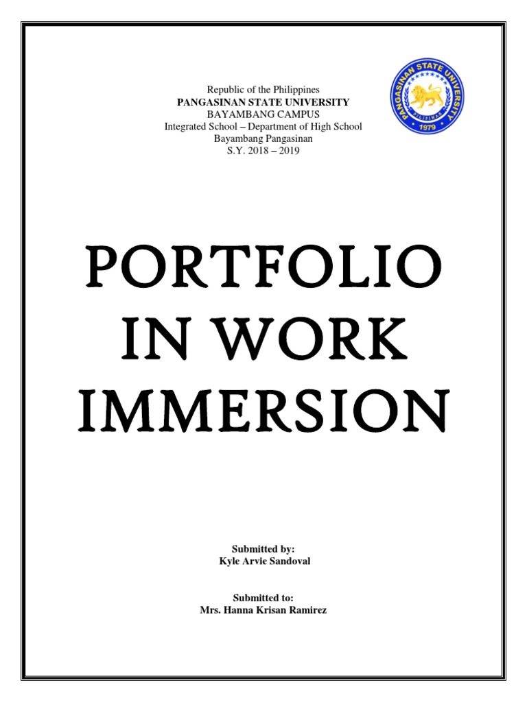 High School Work Immersion Portfolio | PDF | Science & Mathematics ...