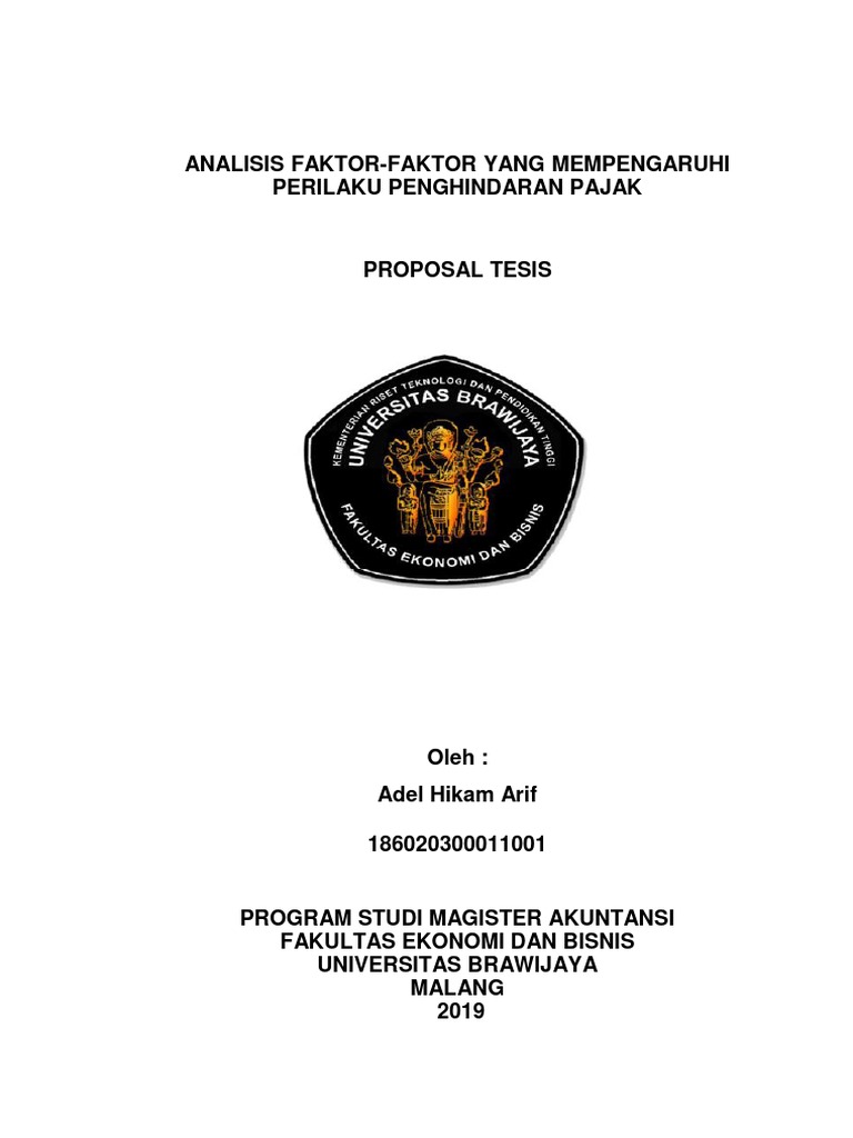 Proposal Tesis UTS | PDF | Pengelolaan Keuangan & Uang | Bisnis