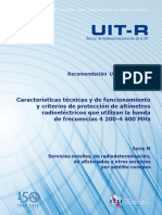 Características y criterios de protección de altímetros radioeléctricos 4200-4400 MHz