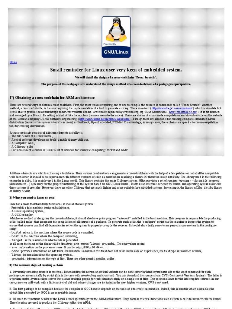 Cross Toolchain For ARM PDF C (Programming Language) Library
