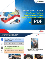 SAFETY STAND DOWN: Siku Tangan Terkena Pecahan Mata Gerinda