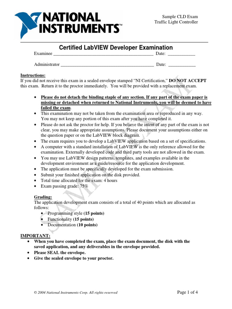 Sample CLD Exam Traffic Light PDF PDF Traffic Light Test