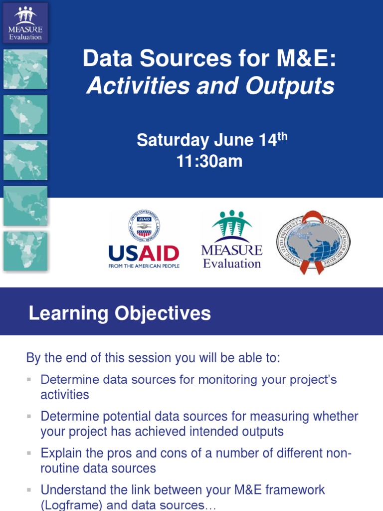 Data Sources for Monitoring & Evaluation | PDF | Sampling (Statistics ...