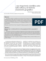 Horacio Capel, Una Trayectoria Científica Entre La Geografía Urbana y La Historia Del Pensamiento Geográfico