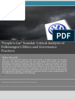 "People's Car" Scandal: Critical Analysis of Volkswagen's Ethics and Governance Practices