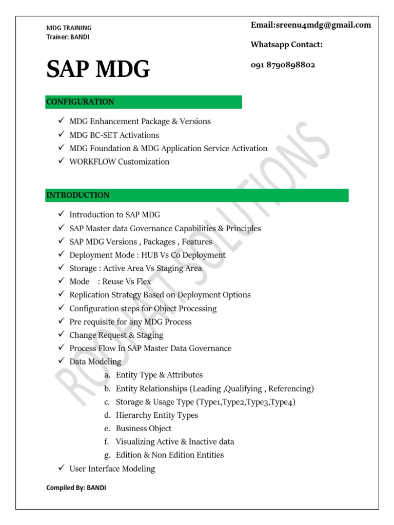 SAP MDG Training Overview and Configuration | PDF | Enterprise Resource ...
