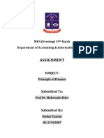 Assignment: MBA (Evening) 39 Batch Department of Accounting & Information Systems