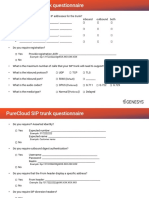 SIP Trunk Questionnaire For Your SIP Provider