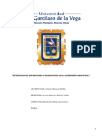 Estrategia de Operaciones y Suministros en La Ingeniería Industrial