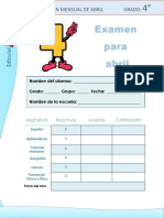 Examen Oficial de Abril 4to Grado