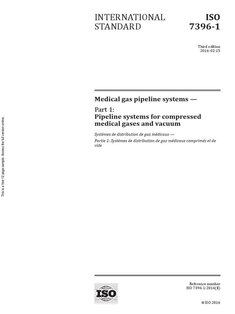 Medical Gas Pipeline Systems | PDF | International Organization For ...