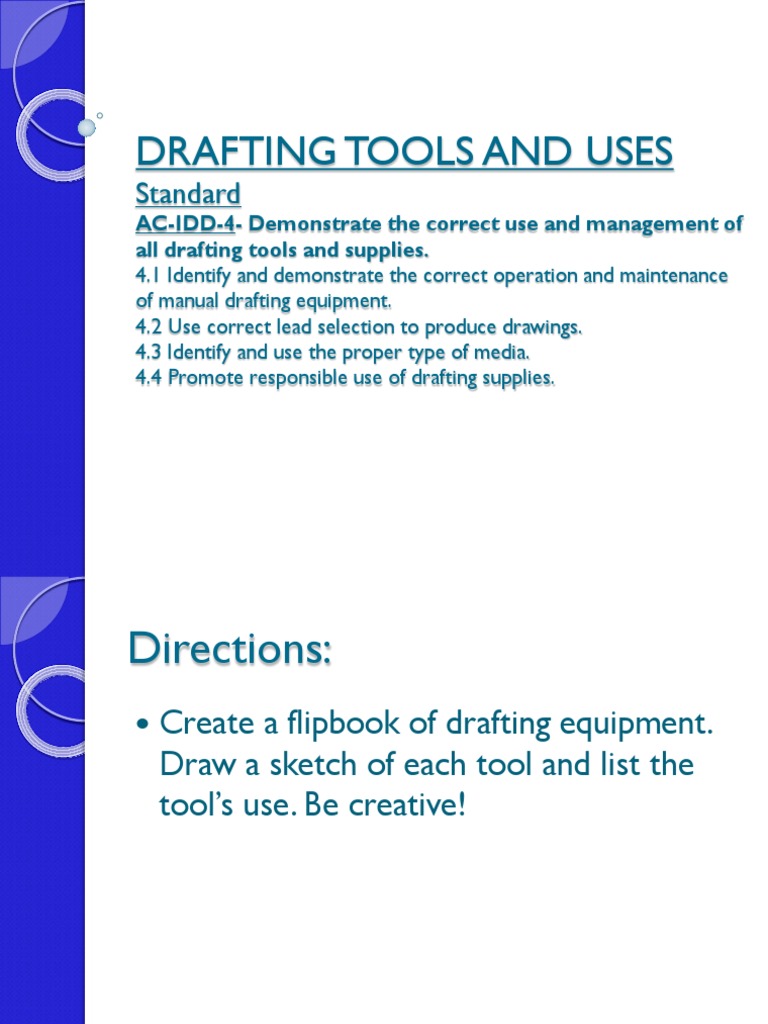 Definitions Drafting Tools and Equipment PDF