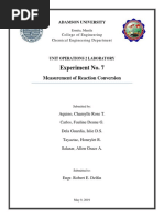 Experiment No. 7 Measurement of Reaction Conversion