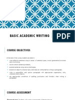 Basic Academic Writing: Lesson 1