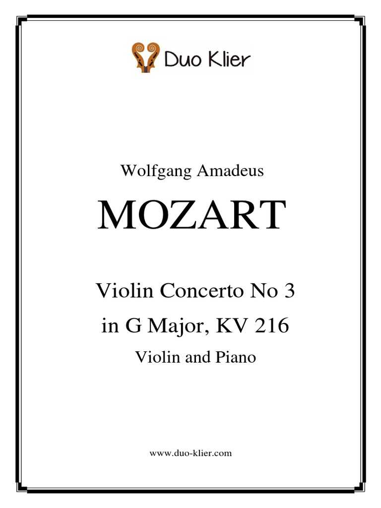 Mozart Concerto No 3 Pdf Pdf