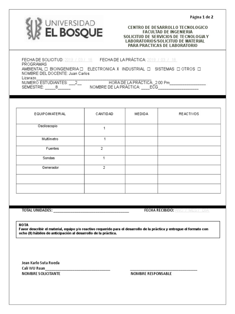 Formato Solicitud de Material