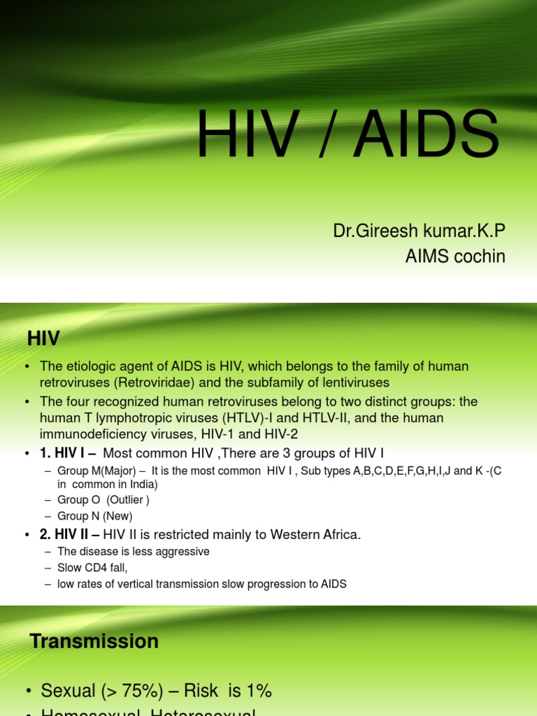 Management of HIV/AIDS by DR Gireesh Kumar K P, Department of Emergency ...