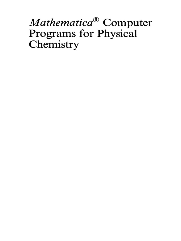 Mathermatica Computer Programs For Physical Chemistry PDF | PDF | Gibbs ...