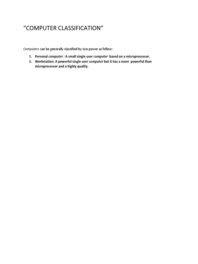 Computer Classification | PDF