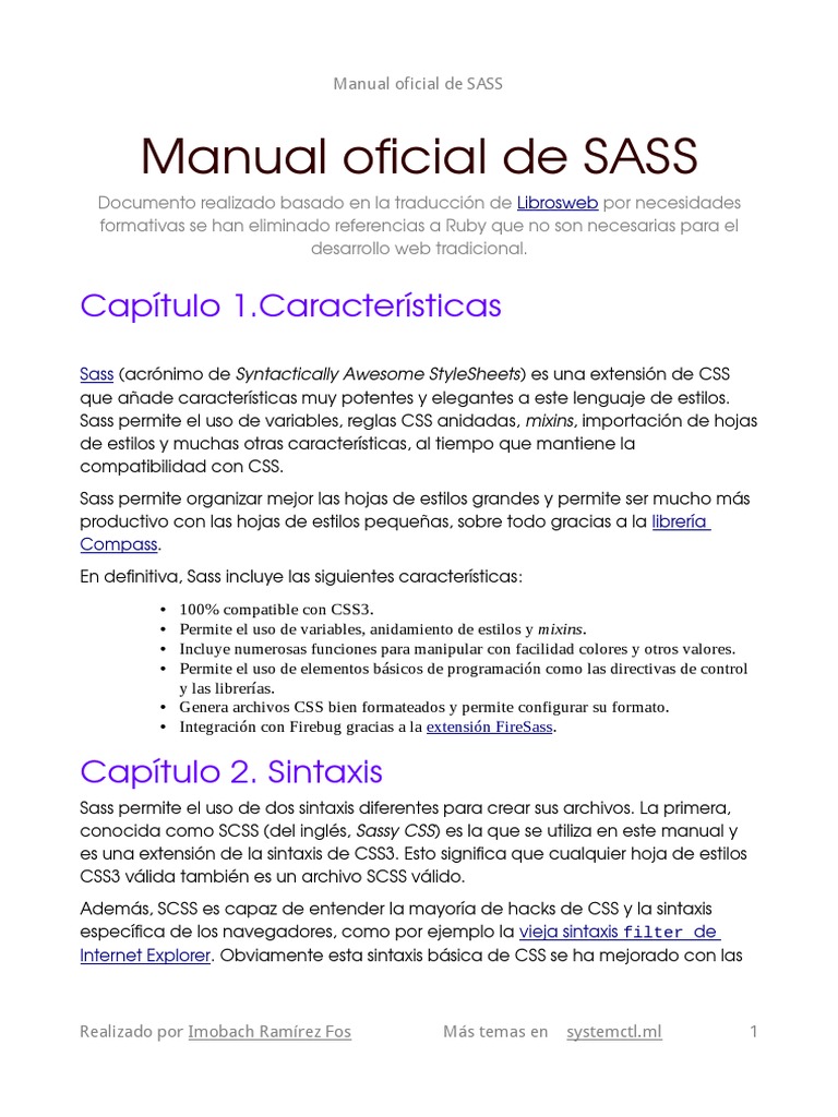Manual Completo de SASS y SCSS | PDF | Hojas de estilo en cascada ...