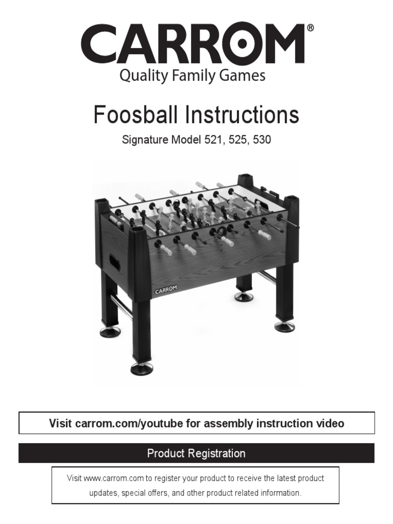Foosball Instructions Signature Series PDF Nut (Hardware) Screw