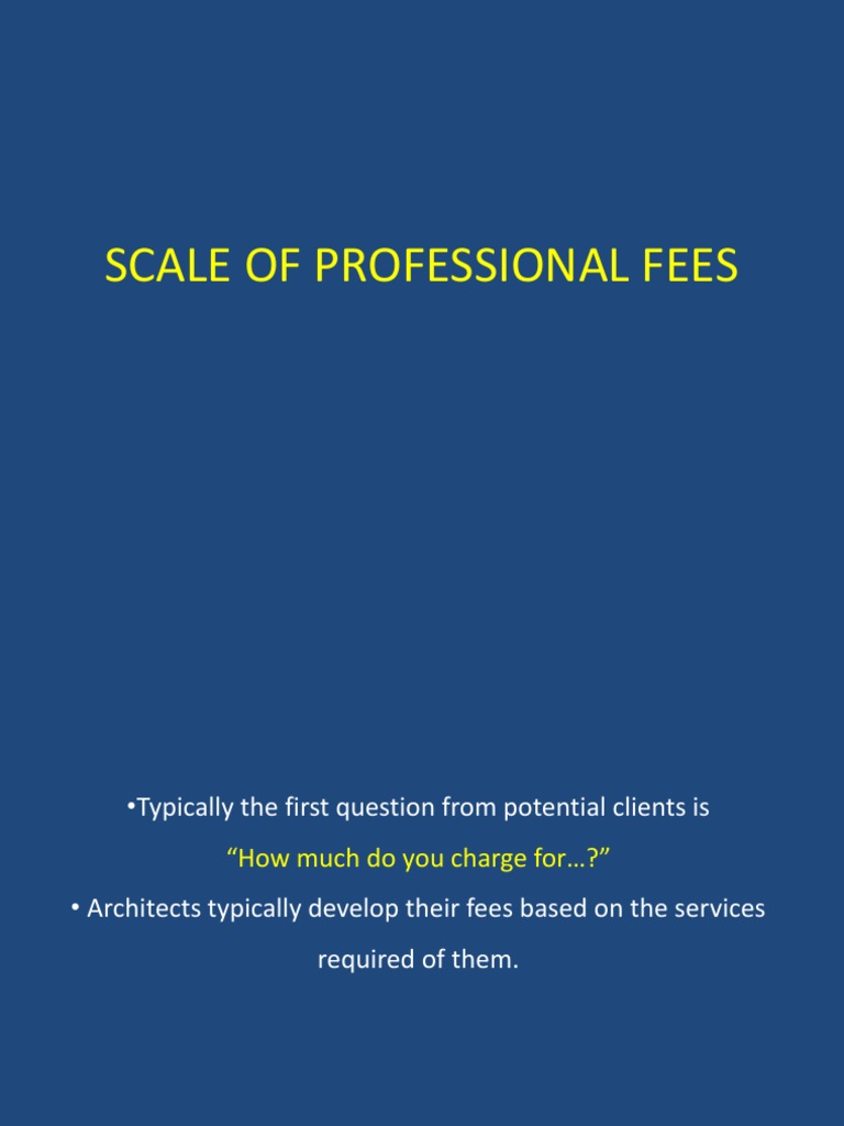 Scale of Professional Fees PDF Fee Architect