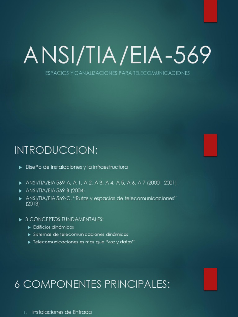 Norma ANSI/TIA/EIA-569: Espacios Telecom | PDF | Telecomunicación ...