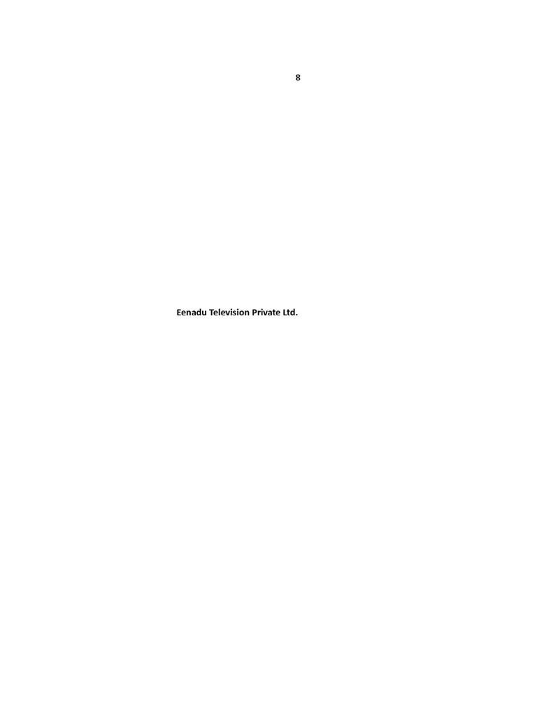 Eenadu Television Private LTD | PDF | Television | Television Network